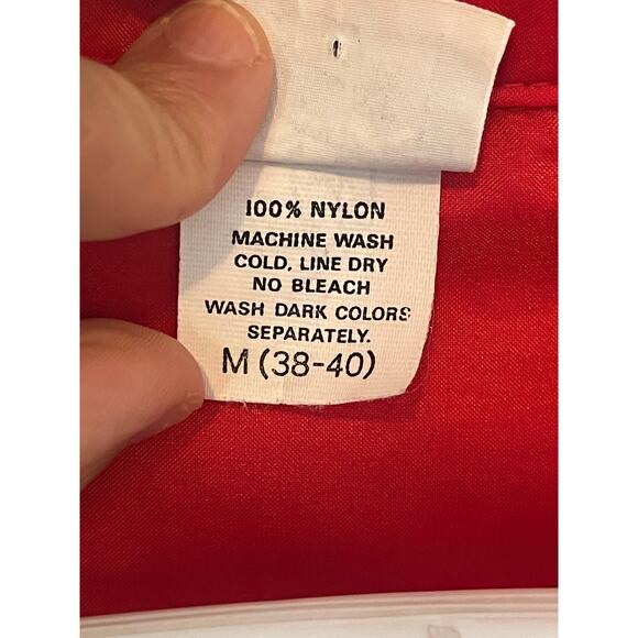 Men's Vintage 80s Adidas Red & Blue 1/4 Zip Packable Windbreaker Jacket Sz Med - Picture 5 of 6